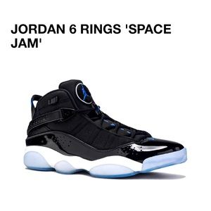 Jordan 6 Rings Black and Blue Athletic Shoes